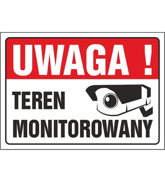 Tablica UWAGA TEREN MONITOROWANY (25x35)
