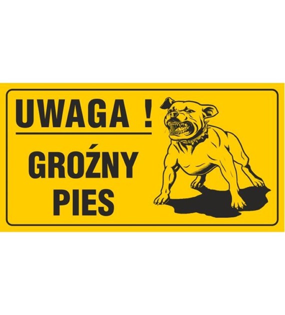 Tablica UWAGA! GROŹNY PIES 3 (12X22)