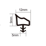 Uszczelka drzwiowa wciskana z rantem czarna 6m