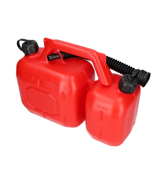 Kanister plastikowy+lejek  5L+2L dwukomorowy ATEST