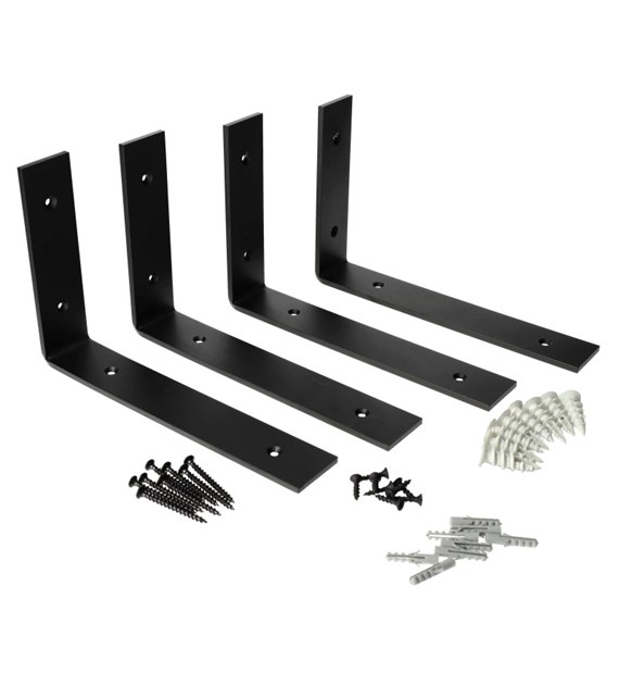 Kątownik wsp. półki LOFT 150x100x5 czarny kpl 4szt