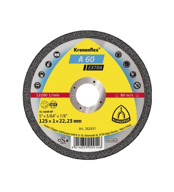 Tarcza cięcie 125/1,0 INOX KLINGSPOR A60TZSP