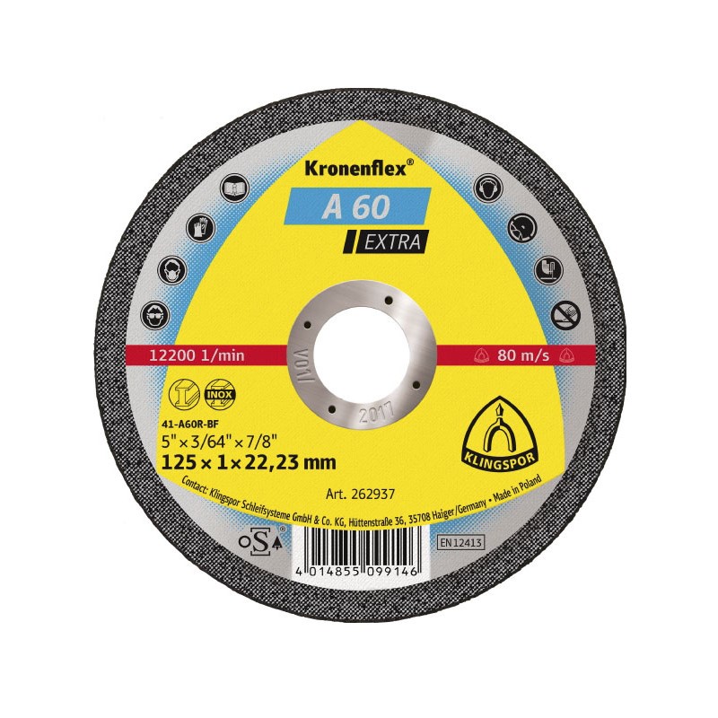 Tarcza cięcie 125/1,0 INOX KLINGSPOR A60TZSP