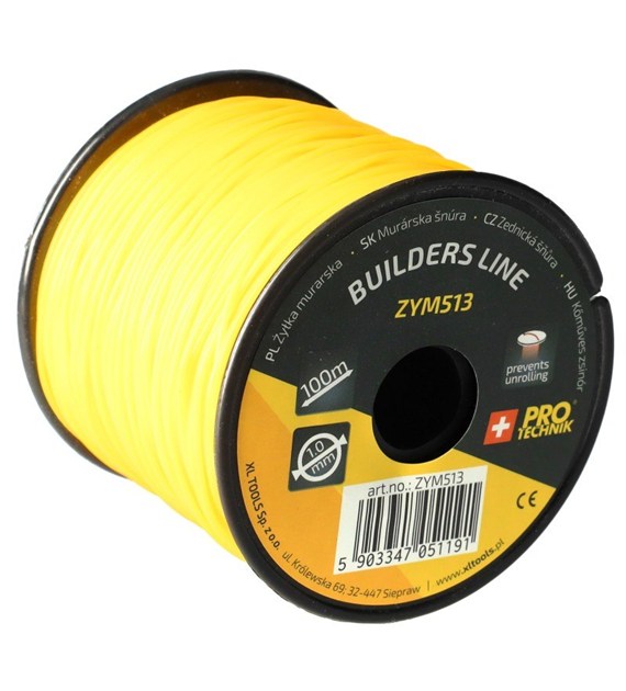 Żyłka murarska 100m 1.0mm żółta na rolce