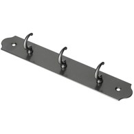 Wieszak ścienny metalowy listwa 3 haki grafit