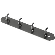 Wieszak ścienny metalowy listwa 4 haki grafit