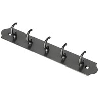 Wieszak ścienny metalowy listwa 5 haków grafit