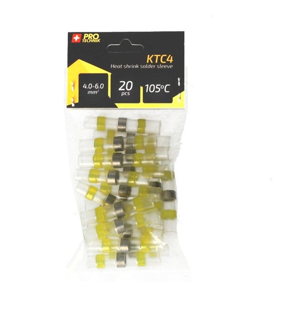 Koszulka termokurczliwa+cyna 4.0-6.0mm 20pcs żółte