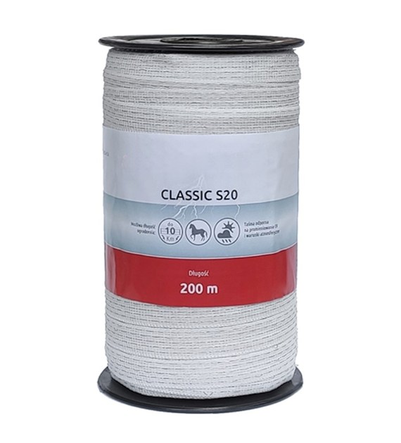 Taśma do pastucha elektr 5x0,32 20mm 200m