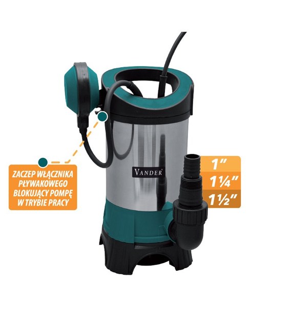 Pompa do wody z pływakiem 1100W VANDER