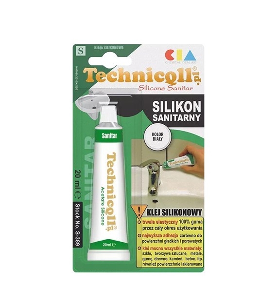 Silikon 20ml sanitarny biały
