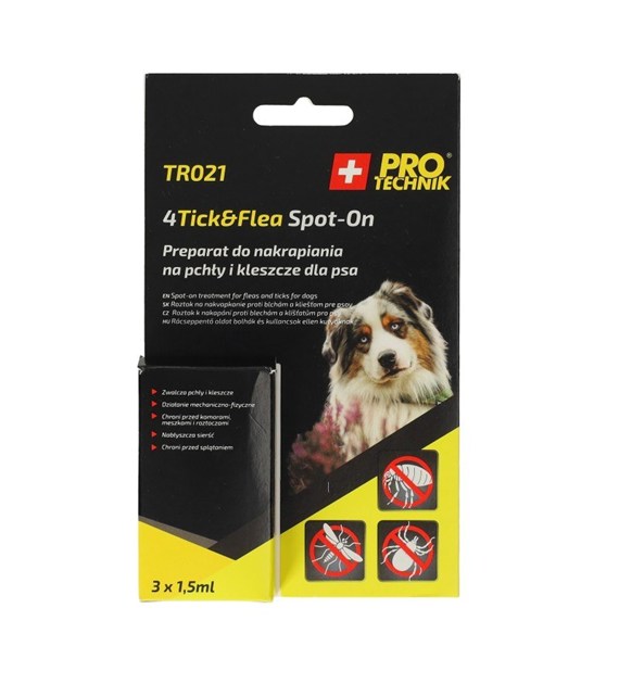 Preparat na pchły kleszcze dla psa 3 dawki x1.5ml