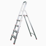 Drabina aluminiowa domowa 5 szczeble150kg PRO+ RED