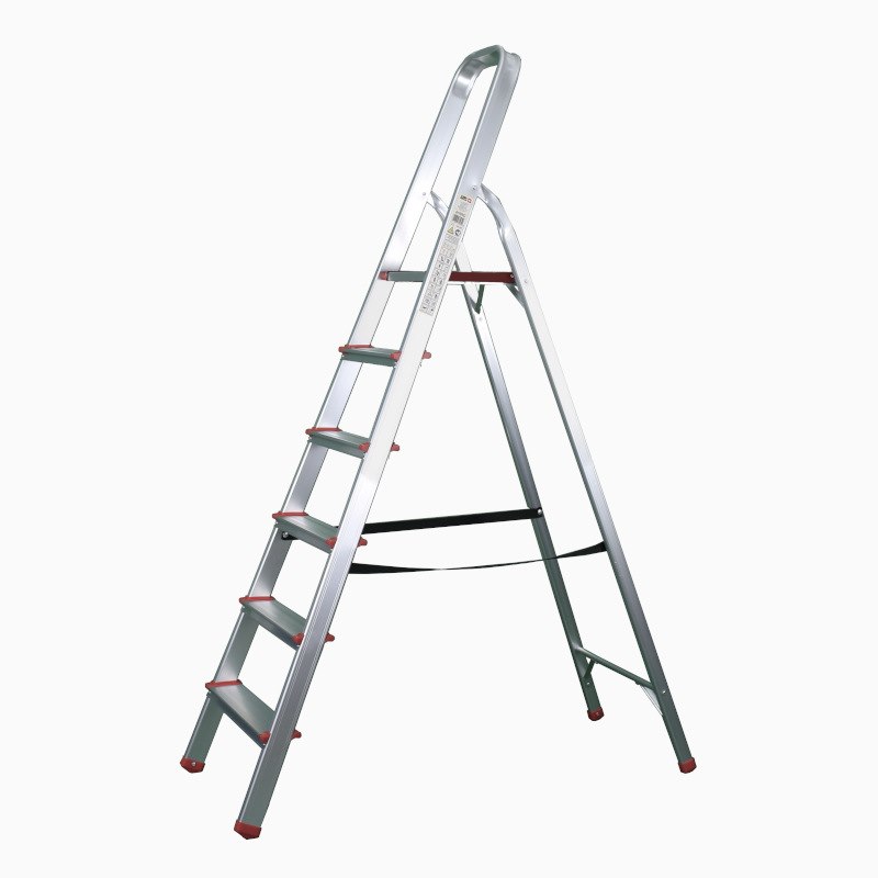 Drabina aluminiowa domowa 6 szczeble150kg PRO+ RED