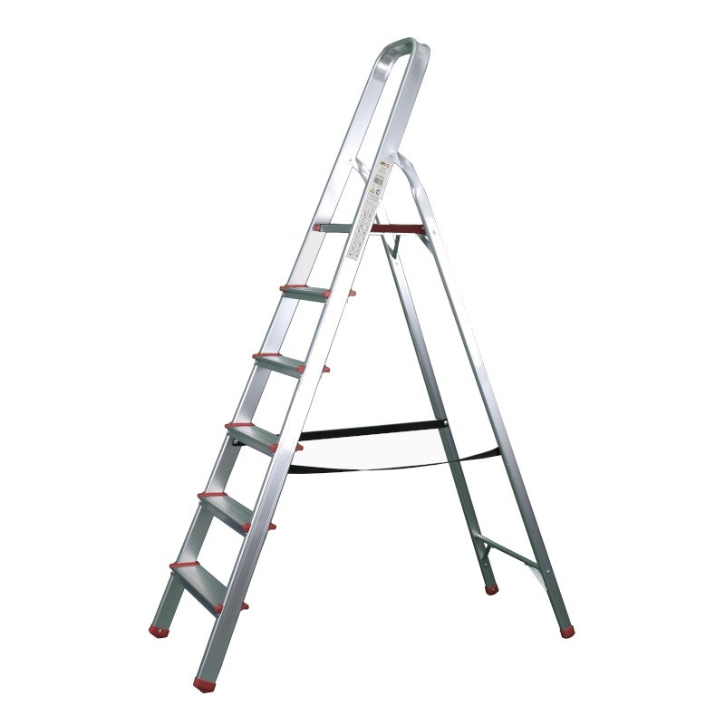 Drabina aluminiowa domowa 6 szczeble150kg PRO+ RED