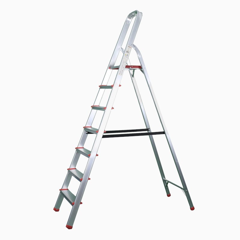 Drabina aluminiowa domowa 7 szczeble150kg PRO+ RED