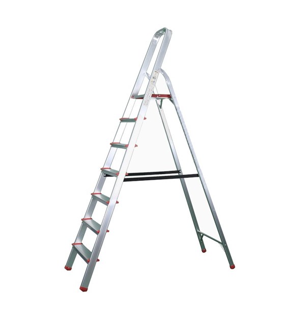 Drabina aluminiowa domowa 7 szczeble150kg PRO+ RED