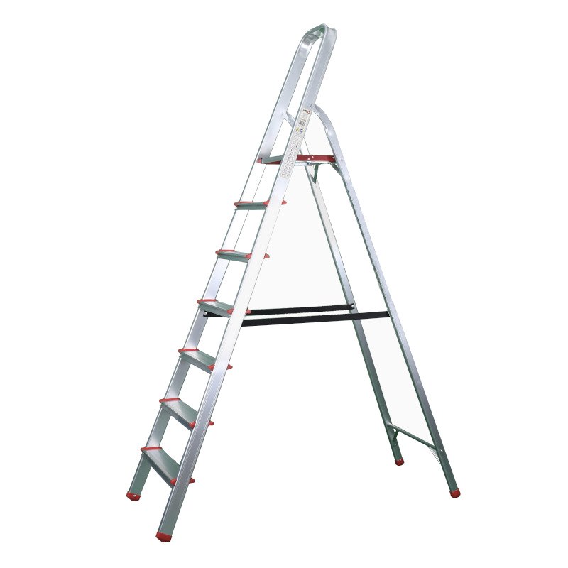Drabina aluminiowa domowa 7 szczeble150kg PRO+ RED