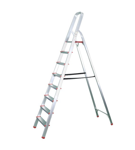 Drabina aluminiowa domowa 8 szczeble150kg PRO+ RED