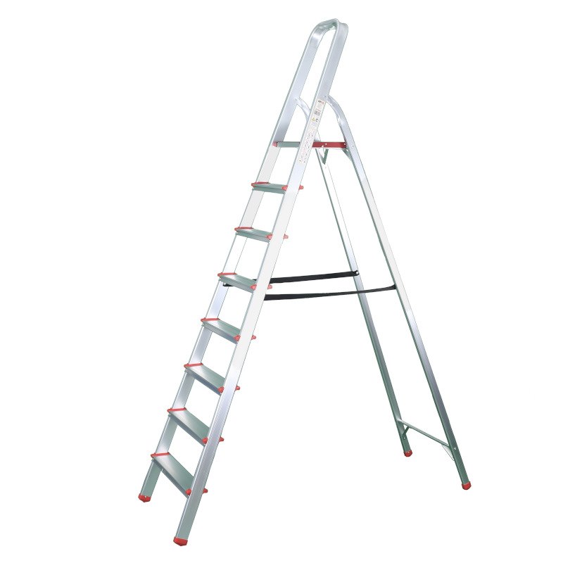Drabina aluminiowa domowa 8 szczeble150kg PRO+ RED