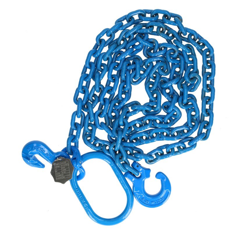 Łańcuch zrywkowy G100 okrągły 2 haki+og.łączące 4m