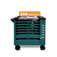 Szafka narzędziowa 258 el. na kółkach