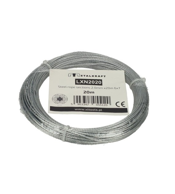 Lina stalowa odcinki 2.0mm x20m 6x7