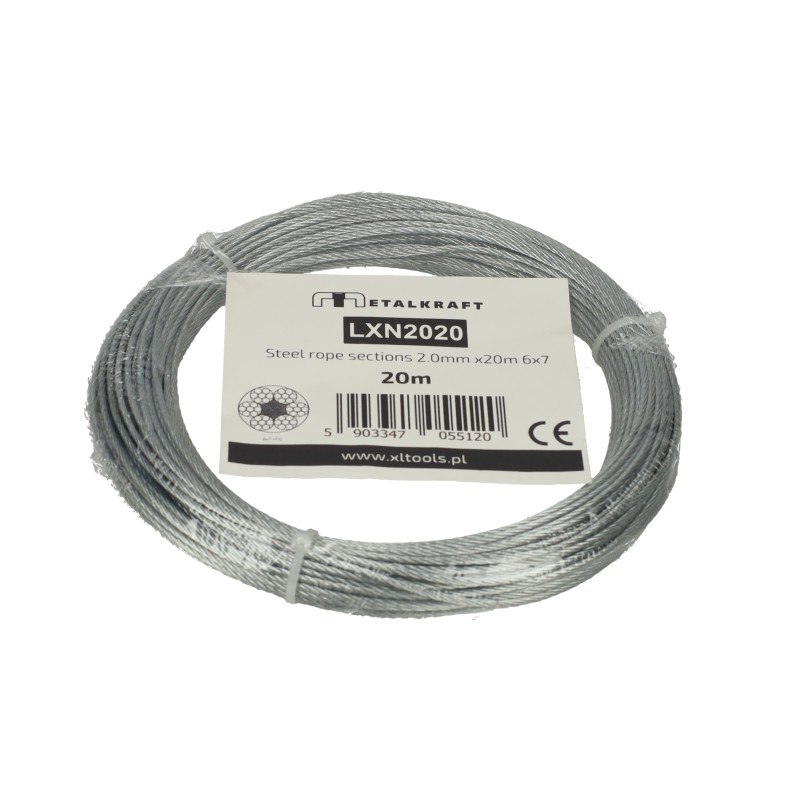 Lina stalowa odcinki 2.0mm x20m 6x7