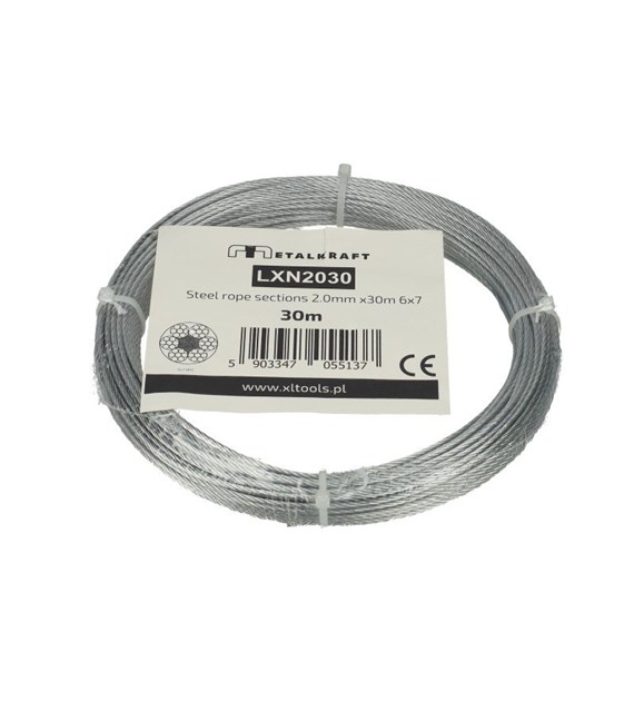 Lina stalowa odcinki 2.0mm x30m 6x7