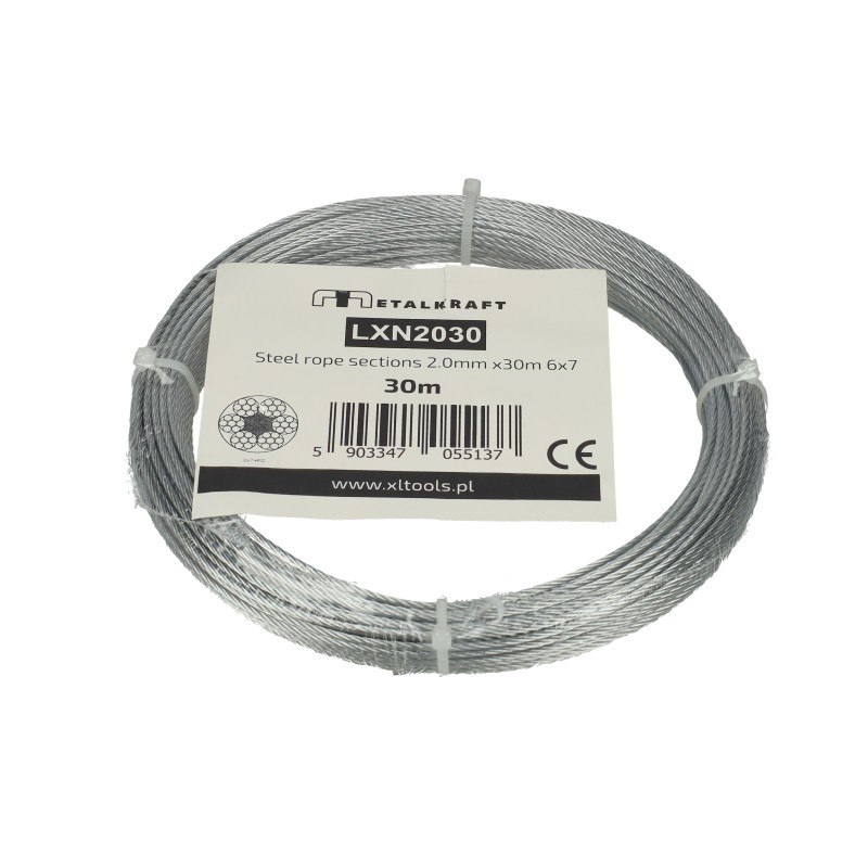 Lina stalowa odcinki 2.0mm x30m 6x7