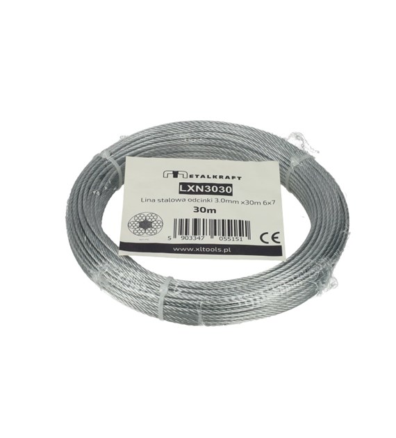 Lina stalowa odcinki 3.0mm x30m 6x7