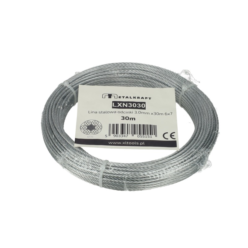 Lina stalowa odcinki 3.0mm x30m 6x7