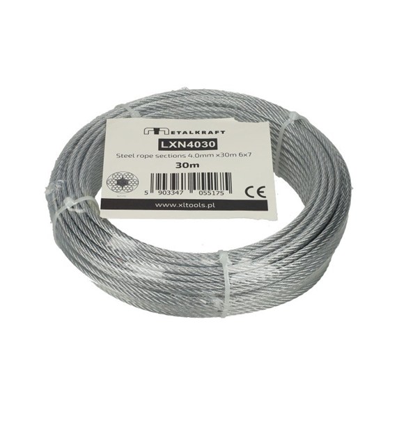 Lina stalowa odcinki 4.0mm x30m 6x7