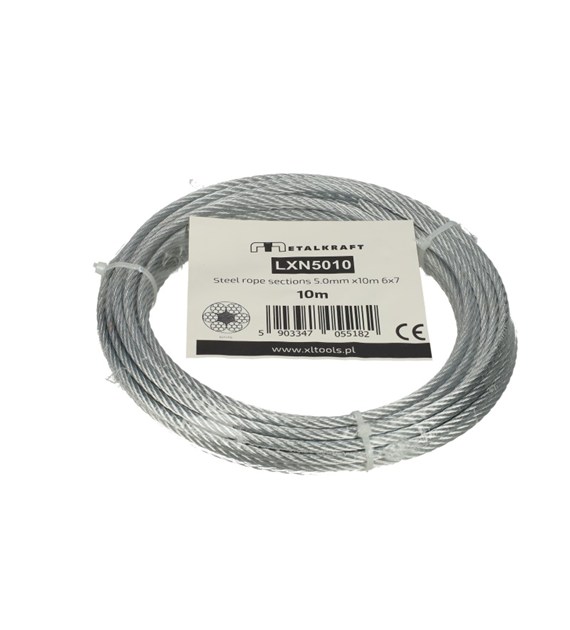 Lina stalowa odcinki 5.0mm x10m 6x7