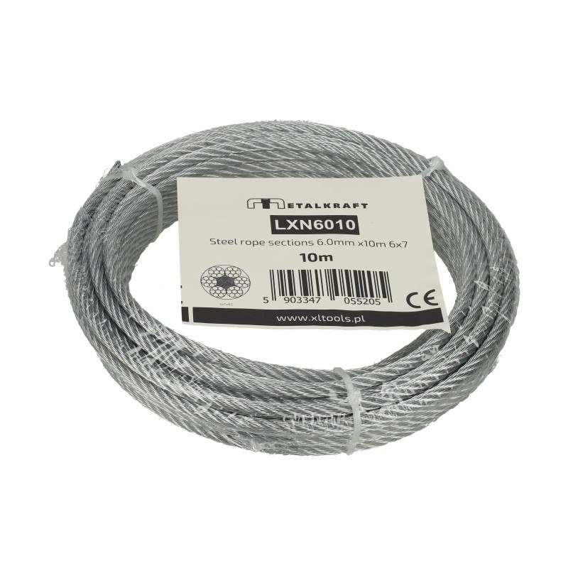 Lina stalowa odcinki 6.0mm x10m 6x7