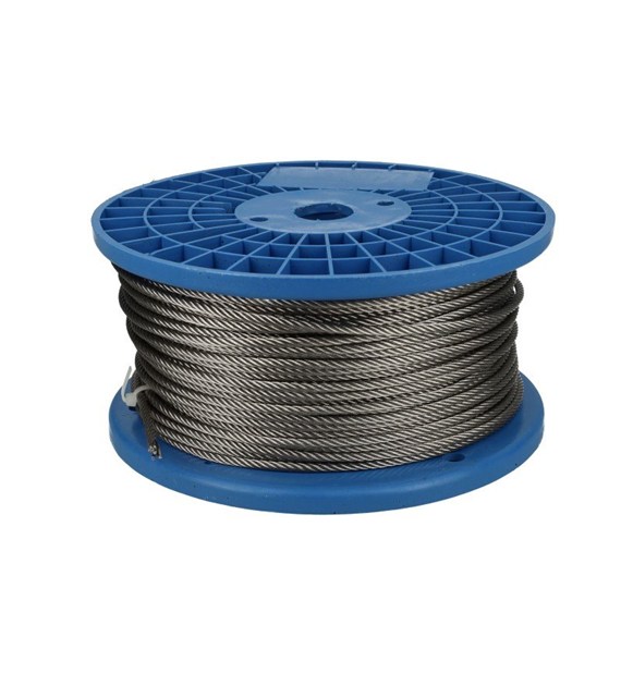 Lina stalowa nierdzewna rolka 6mm x100m 7x 7 SS316