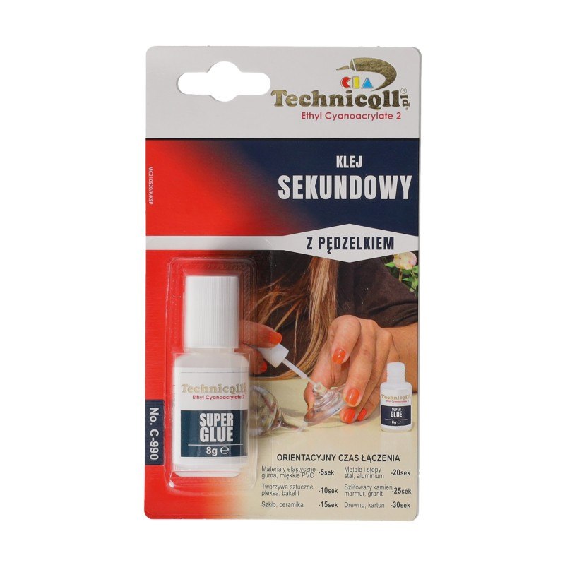 Klej Sekundowy 8g z pędzelkiem