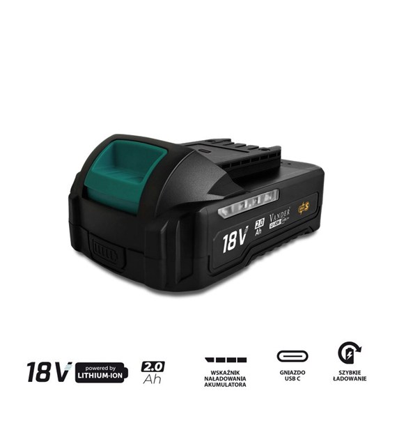 Bateria VANDER AKU+ 18V 2.0Ah szybkie ładowanie
