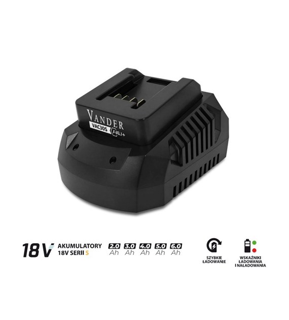 Ładowarka VANDER AKU+ 18V 4A szybkie ładowanie