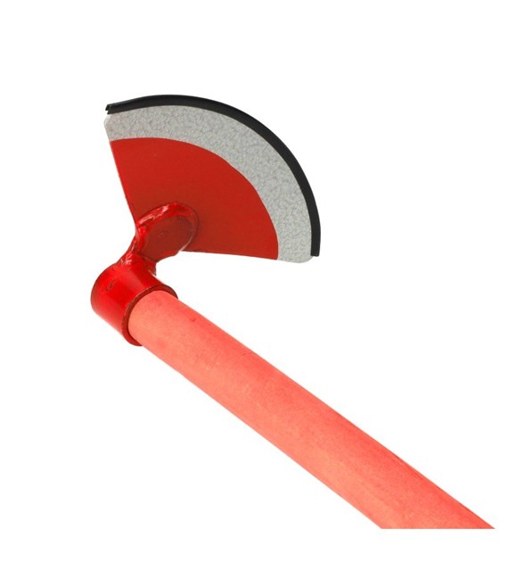 Motyka czerwona półokrągła 180mm z trzonem