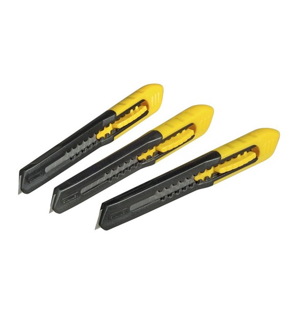 Nóż z ostrzem łamanym STANLEY  9mm żółto-szary