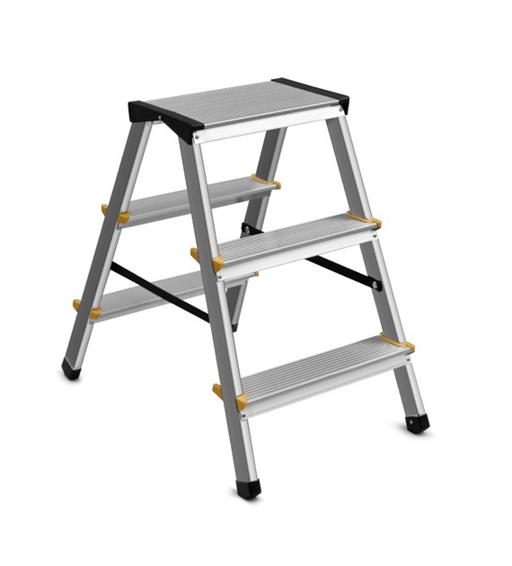 Drabina alu podest + 2 stop 2x3 60cm PRO+ DR2S