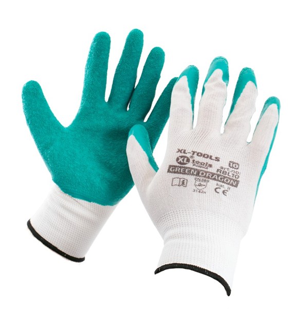 Rękawice DRAGON GREEN 10 zielone latex zawieszka