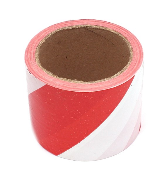 Taśma ostrzegawcza 80/100mb(biało/czerwona)