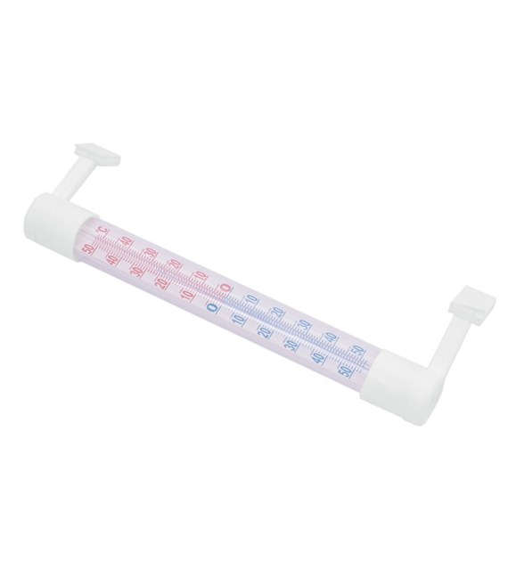 Termometr zaokienny PCV szklany 21cm biały