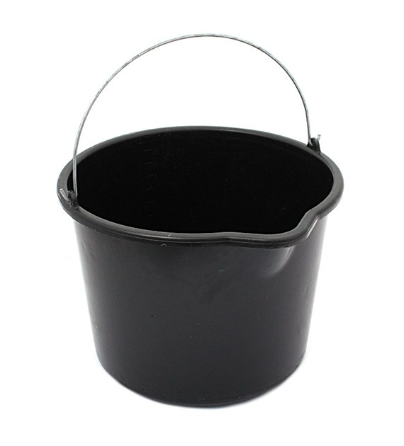 Wiadro czarne plastikowe XL 16 L z lejkiem