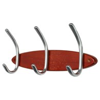 Wieszak do ubrań drewno/satyna  3 haki