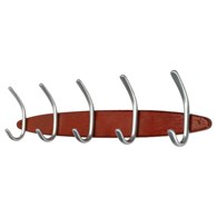 Wieszak do ubrań drewno/satyna  5 haków