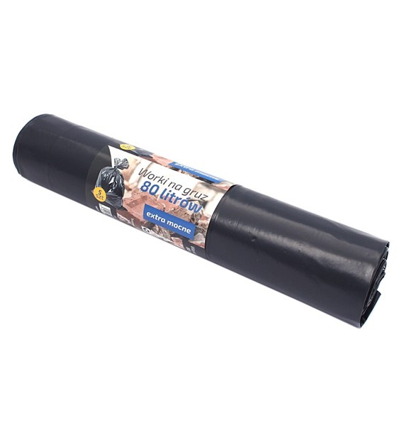 Worki na gruz - mocne  80L-opak 5szt rolka