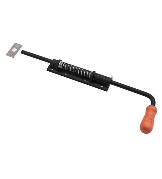 Zasuwa sprężynowa ECN1 wąska 420/12mm czarna gałka